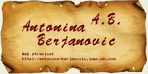 Antonina Berjanović vizit kartica